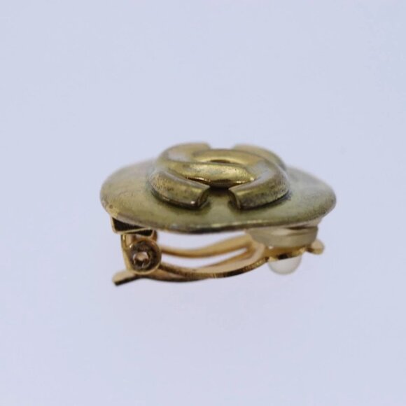 CHANEL COCO Mark Earring metal Gold CC Auth hk1464 - Picture 8 of 14